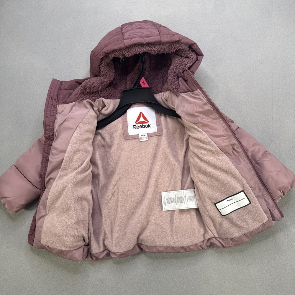 Reebok Toddler Heavyweight Comfortable Puffer Jacket Size 18 Month Pink NWT - Picture 5 of 8